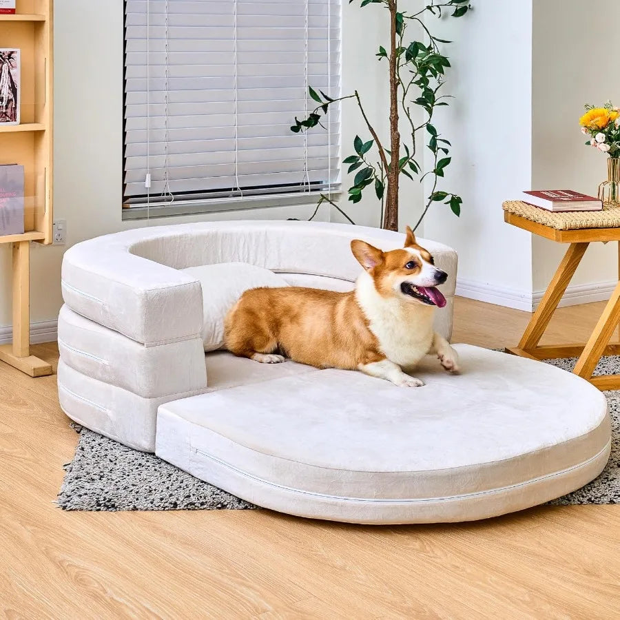 3in1 Folding Sofa Bed with Memory Foam Pillow and Bean Bag Chair Design Spacious Convertible Couch for Adults Ideal for Playtim