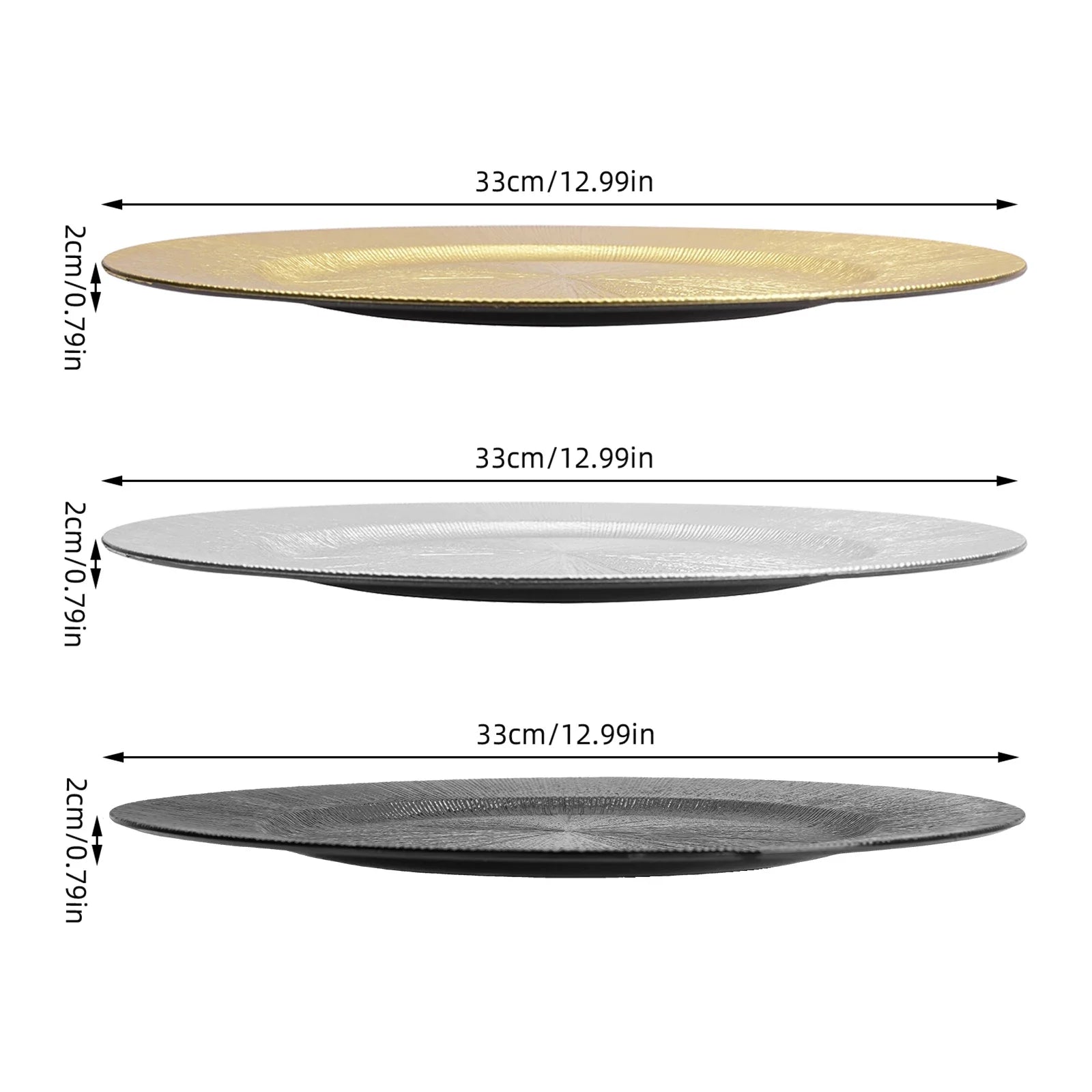 50PCS Round Plastic Charger Plates – Elegant Reusable Table Setting Chargers