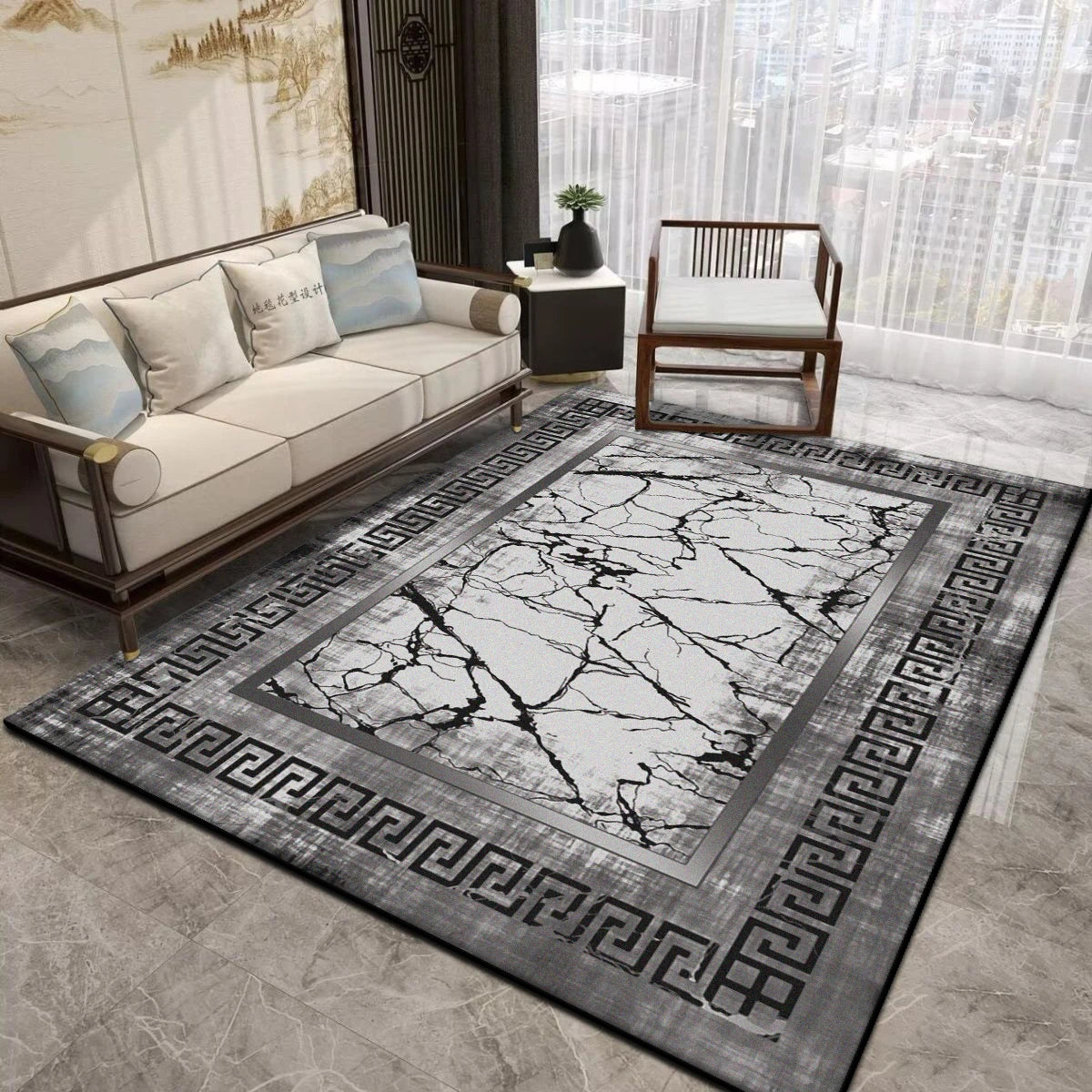 Minimalist Area Rug for Living Room Lounge Large Soft Carpet Non-Slip Machine Washable