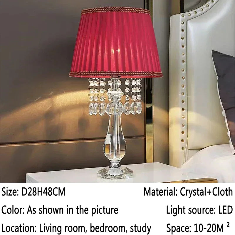 Contemporary Crystal Table Lamp Luxurious Living Room Bedroom Study LED Originality Bedside Desk Light