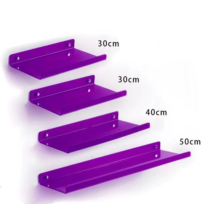 Colour Invisible Acrylic Floating Shelves Wall Mounted Bookshelf Corner Display Shelf Storage Rack for Room Bathroom Kitchen