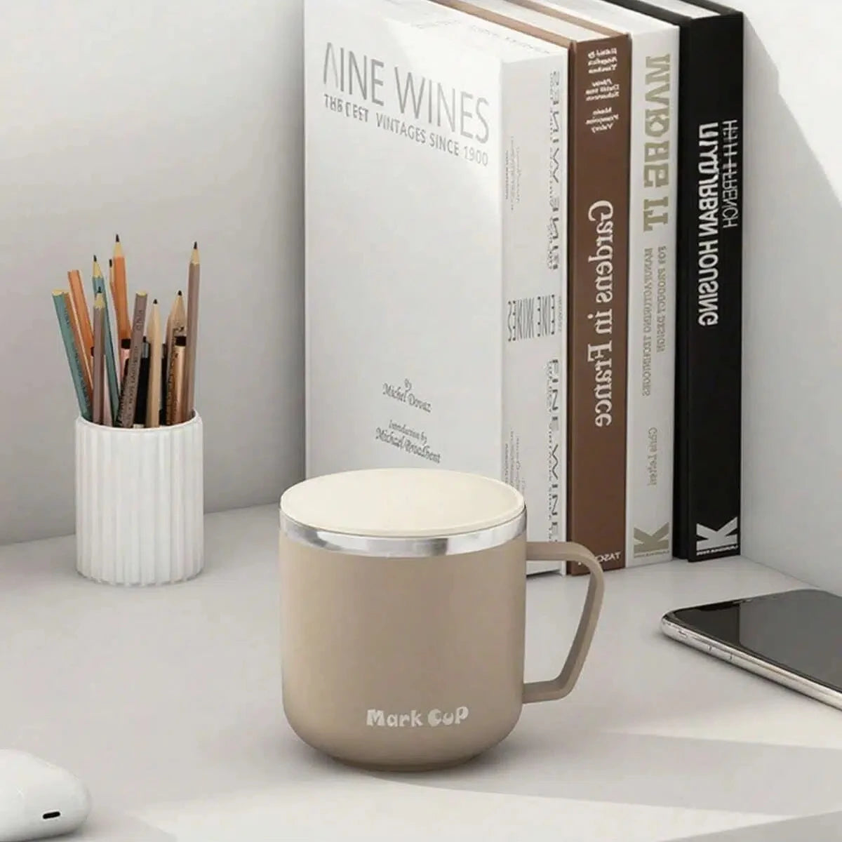 400ML Insulated Coffee Mug with Lid – Double Wall Stainless Steel Drinkware