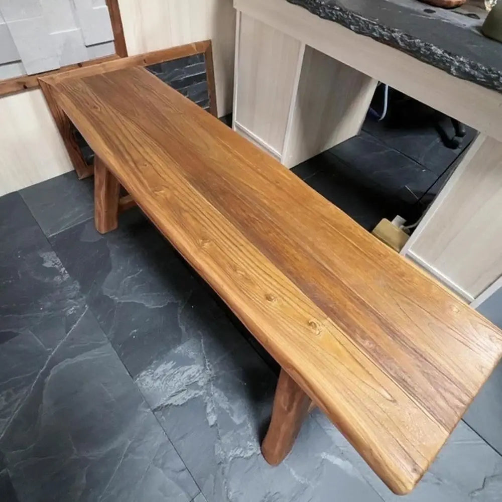 Vintage Wooden Narrow Bench – 62.9″ Rustic Shoe Storage Bench