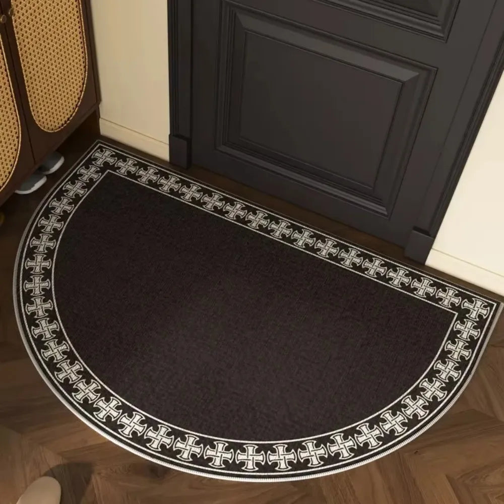 VIKAMA Semi-Circular Line Floor Mat, Anti-Slip Indoor And Outdoor Entrance Door Mat, Home Decoration, Living Room Area Carpet