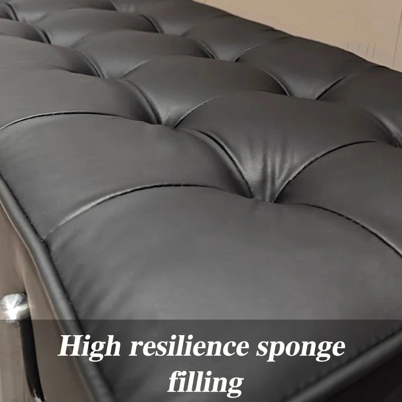 Luxury Leather Ottoman Bench – Hallway Shoe Changing & Lounge Seating