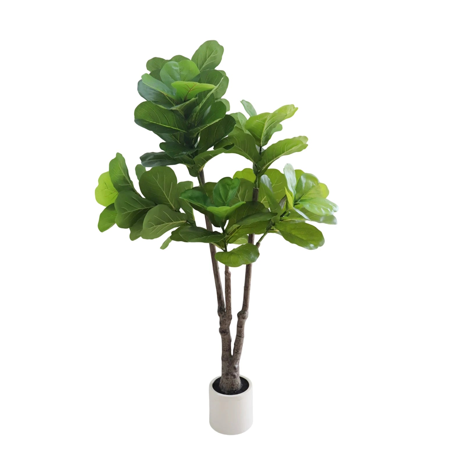 Artificial Fiddle Leaf Fig Tree with Pot Realistic Large Fake Ficus Lyrata Plant for Indoor Outdoor Home Office Decor