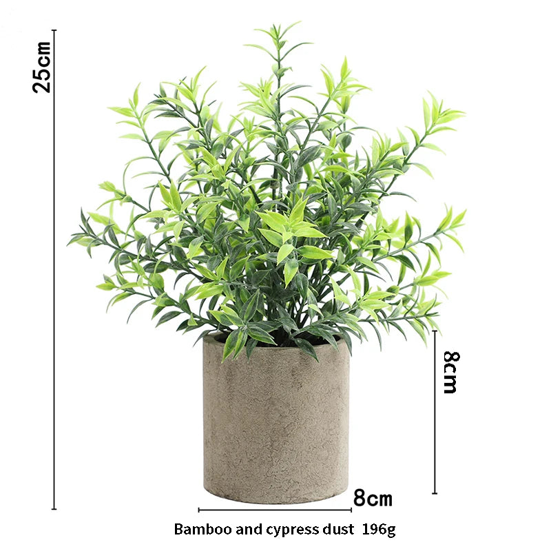 Artificial Plant Potted Eucalyptus Plant Small Fake Flower Bonsai With Pot Mini Plant Desktop Office Home Restaurant Decoration