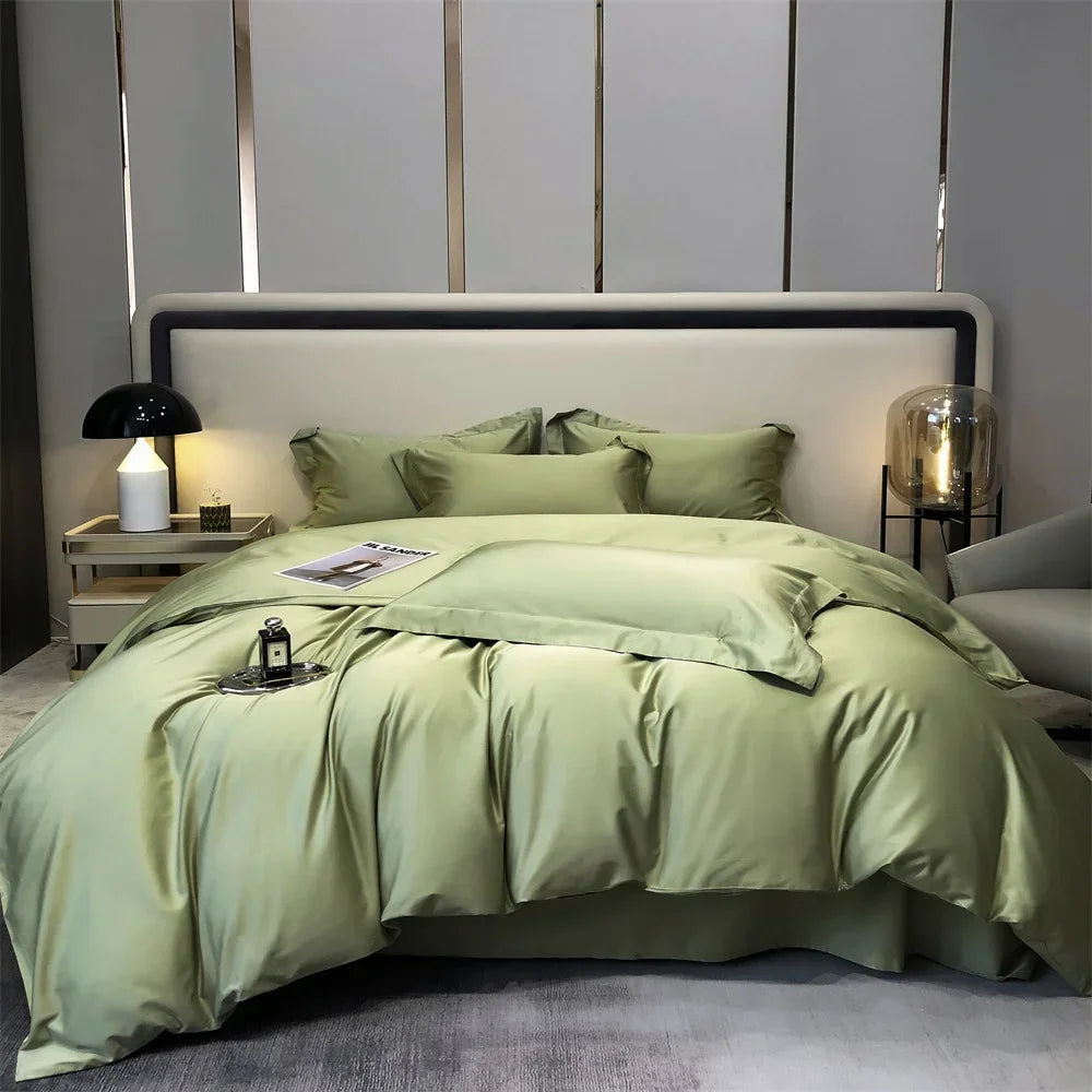 Svetanya Pure Egyptian Cotton Bedding Sets Bed Linens Solid Color Sheet Pillowcase Duvet Cover Queen King Underwear