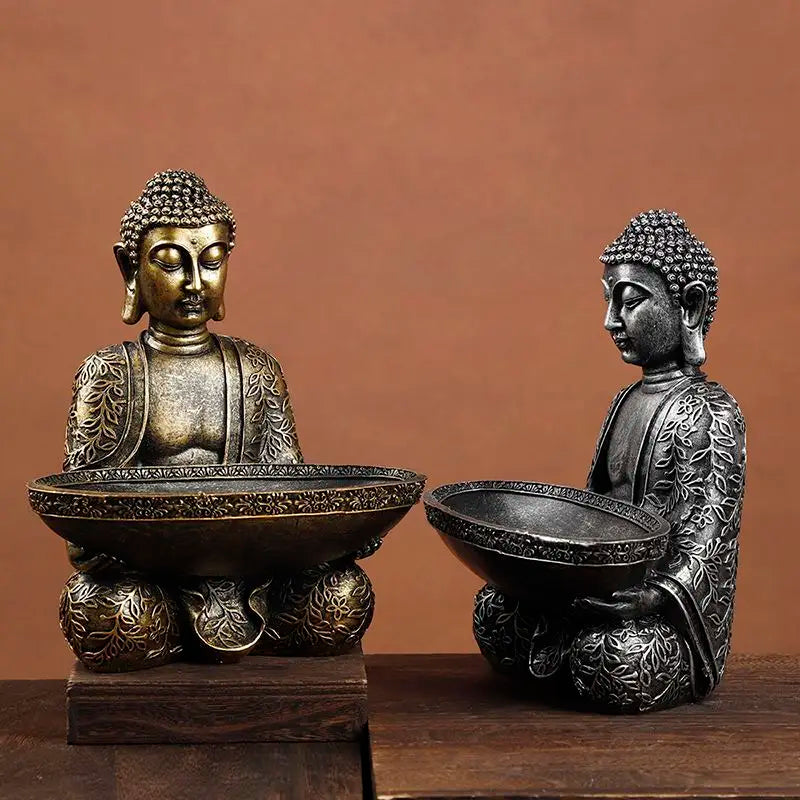 Elephant Buddha Statue Thailand Buda Resin Huddhism Figurines Fengshui Hindu Sitting Buddha Figurine Living Room Home Decor Gift