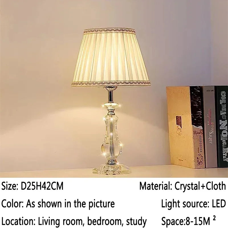 Contemporary Crystal Table Lamp Luxurious Living Room Bedroom Study LED Originality Bedside Desk Light