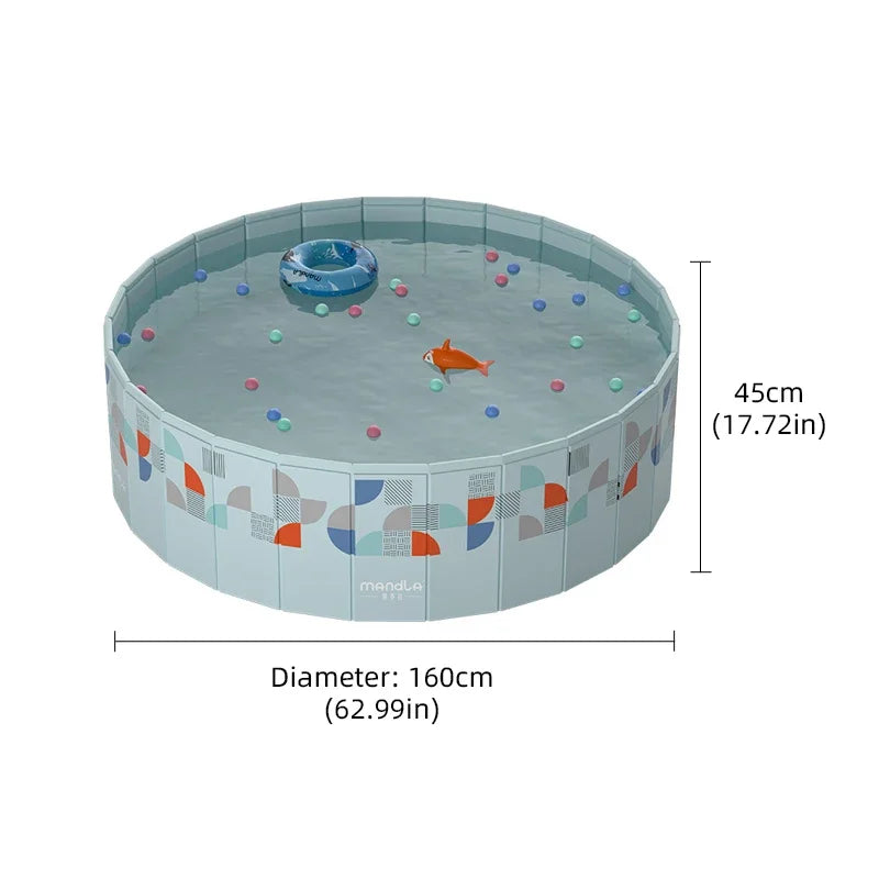 PVC Foldable Non-Inflatable Swimming Pool – Family & Pet Outdoor Pool
