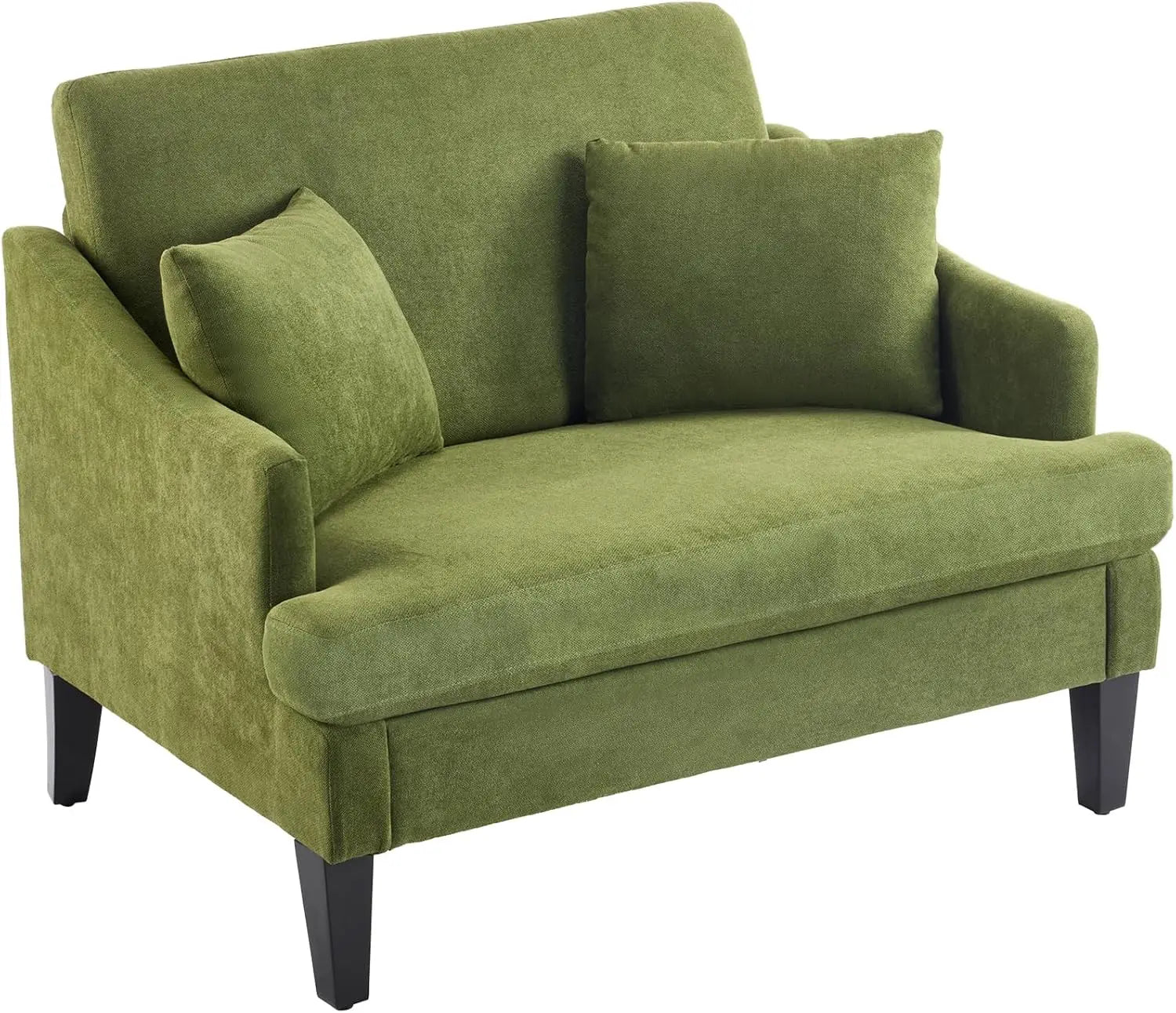 Oversized Accent Chair, 33.5'' Wide Seat Comfy Armchair with 2 Pillows, Upholstered Big Reading Chair, Modern Single S