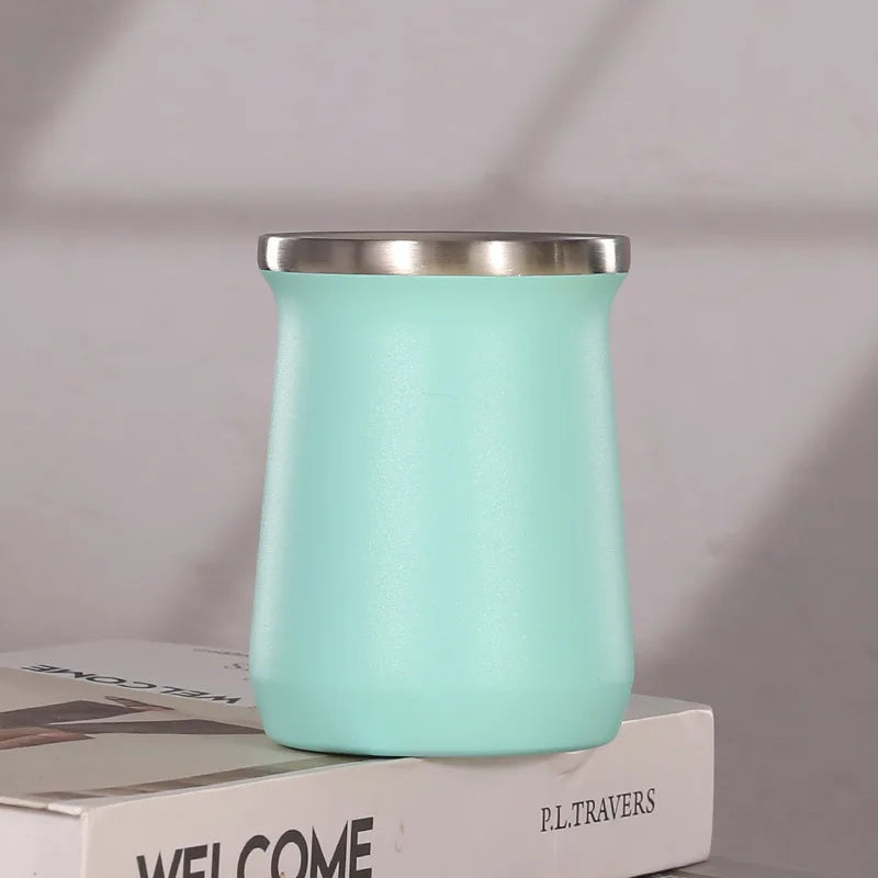 South American Style Double-Wall Yerba Mate Cup – 8oz / 240ml Insulated Flask