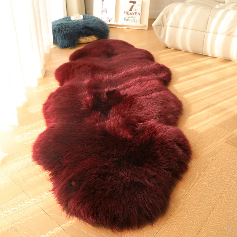 Long Strip Carpet Fluffy Soft Faux Fur Plush Bedroom Bedside Carpets Girl's Room White Home Decoration Rugs Furry Chair Cushion