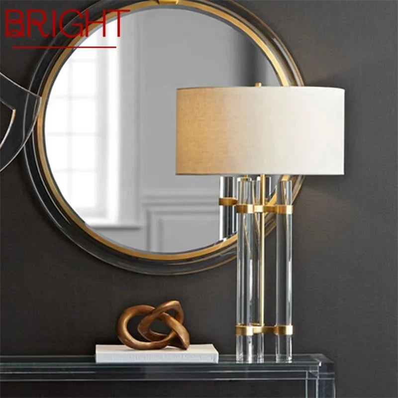 BRIGHT Contemporary Crystal Table Lamp - Luxury Creative LED Decorative Desk Light for Home Dining Room