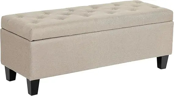 Upholstered Storage Ottoman Bench – Large Modern End-of-Bed Accent Bench