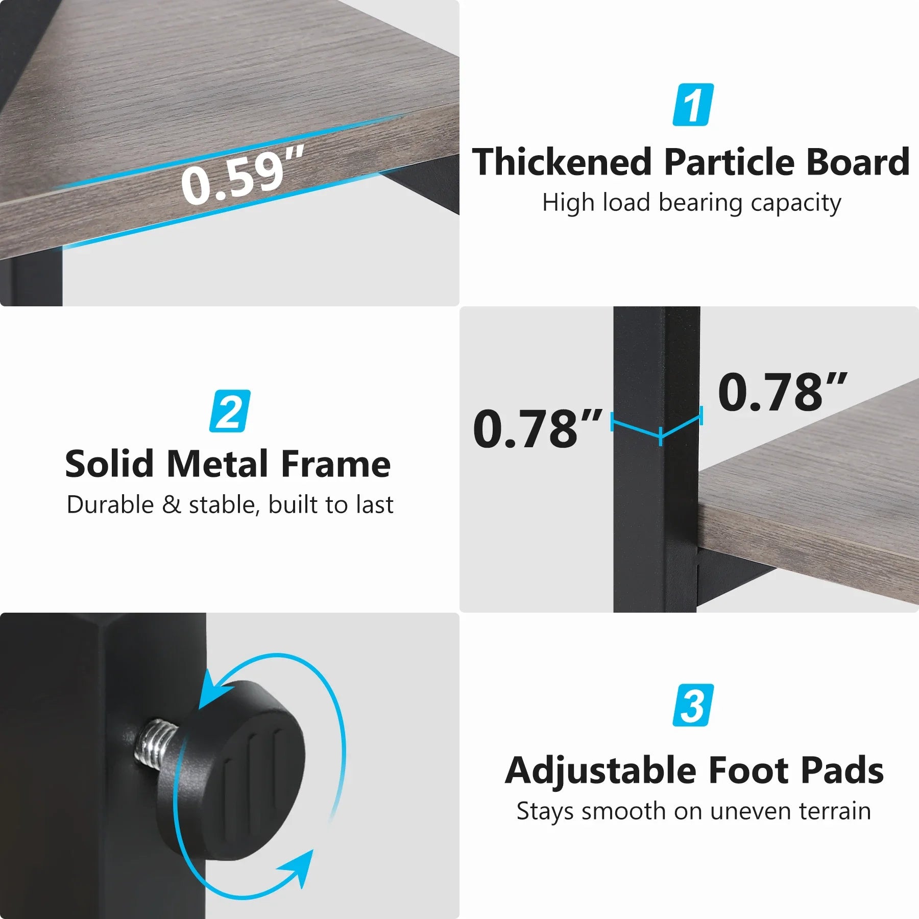 Tribesigns Industrial 5-Tier Étagère Bookcase – 70.8″ Tall, Vintage Grey