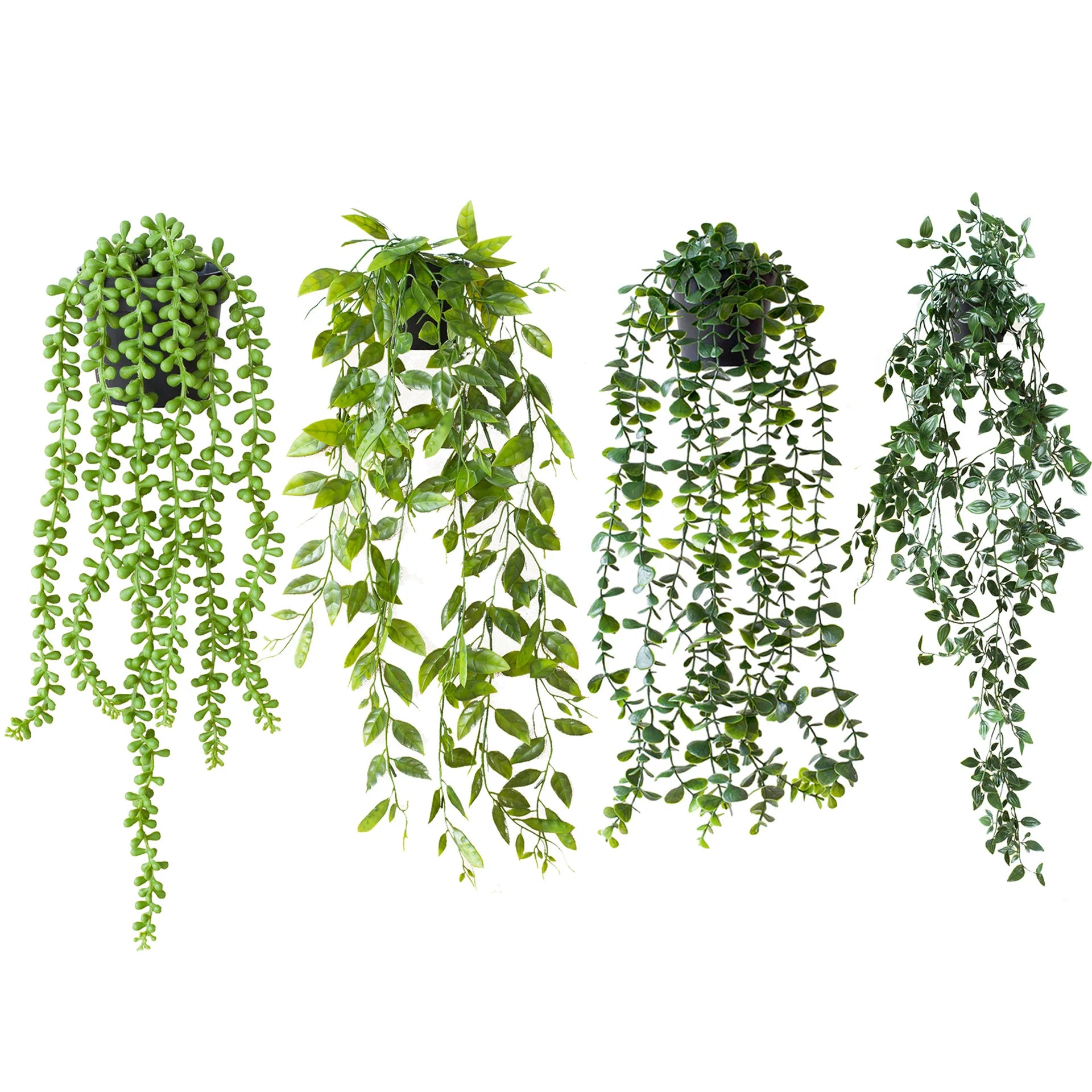 Artificial Plant Wall Hanging Fake Plants Green Leaf Flower Decor Room Simulation Bonsai Home Decoration Hotel Party