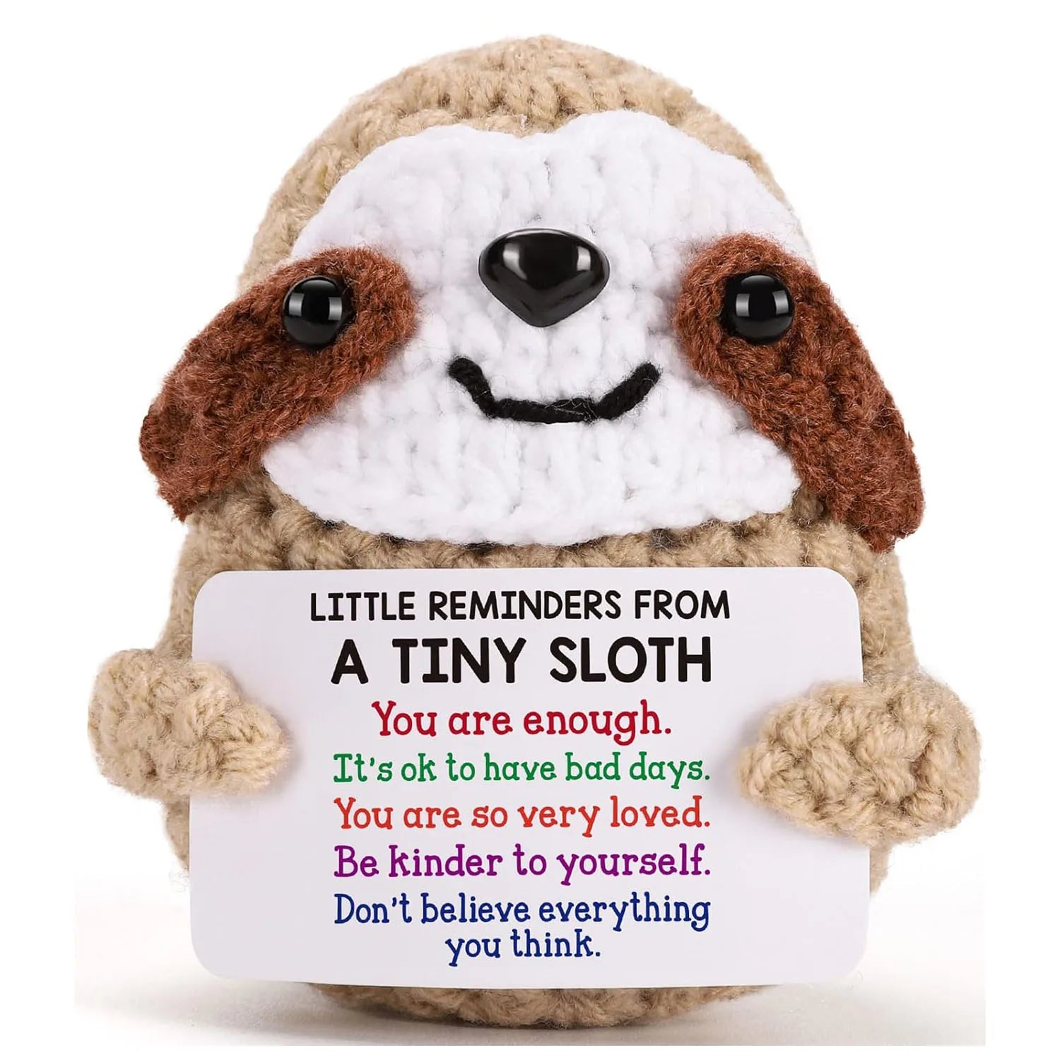 Handwoven Positive Energy Coffee Cup Plush – Funny Knitted Doll Desk Decoration