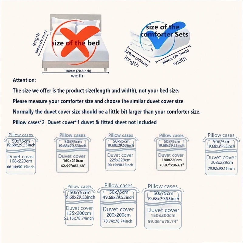 3pcs starry sky Brushed Bedding Set Queen Size Duvet Cover Pillowcase Set Skin Friendly Breathable Simple Duvet Cover Pillowcase