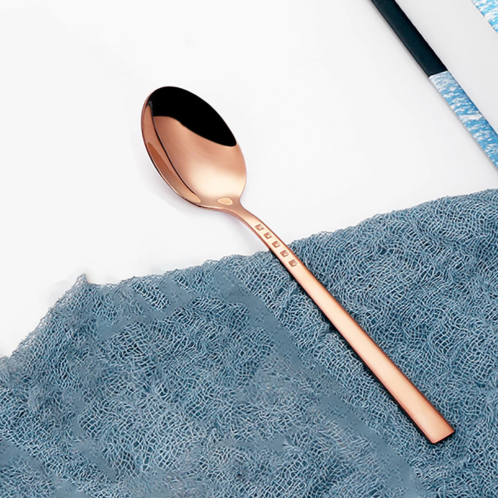 3/4/6/12Pcs Sliver Coffee Spoon Set Stainless Steel 304 Stirring Teaspoons Cake Dessert Spoon For Home Party Gold Tableware