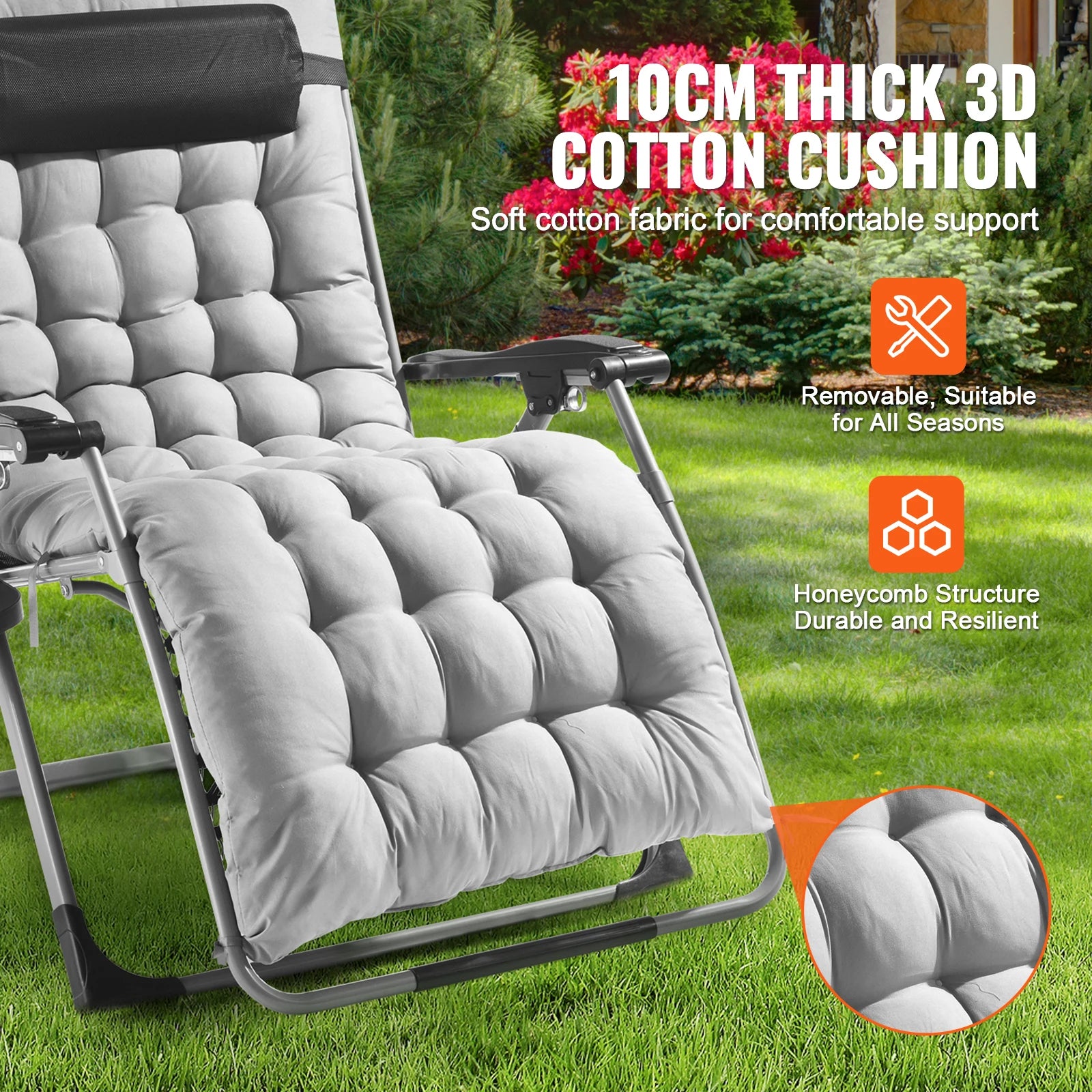 SucceBuy Zero Gravity Chair Zero Gravity Recliner Lounge Chair Adjustable Anti Gravity Chair with Cushion Footrest and Cupholder