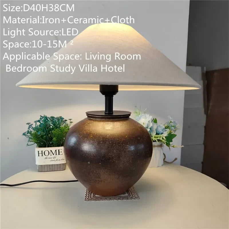 CEDRIC Contemporary Ceramic Table Lamp American Retro Creativity Living Room  Study Villa Hotel Homestay Desk Light