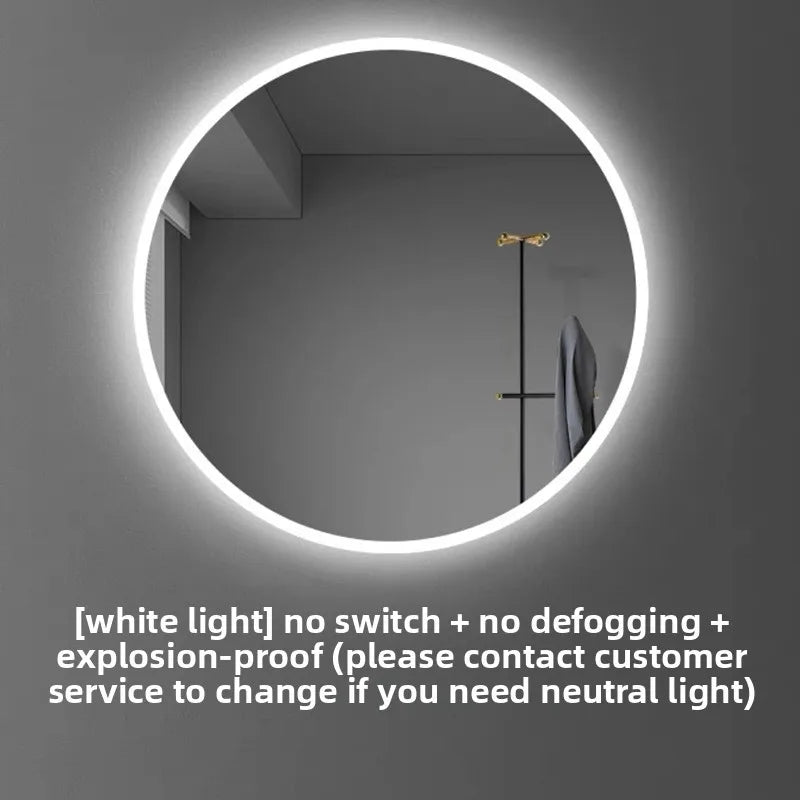 19.5 Inch Smart Round Mirror Bathroom Mirror Anti-fog Makeup Wall Hanging Bathroom Bathroom Led Mirror with Light Vanity Mirror