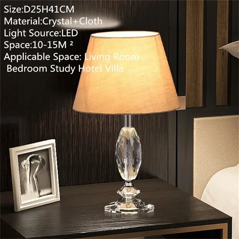 Luxury Crystal Table Lamp  Fashion Modern Living Room Bedroom Study Villa Hotel Home Decoration Lightled lamp led lamp