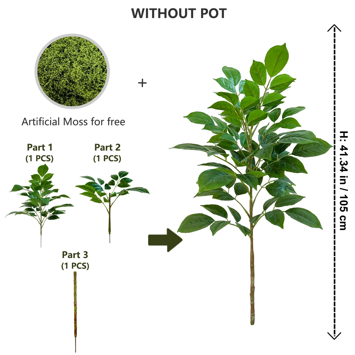 Artificial Green Tree – Realistic Touch Indoor & Outdoor Décor (105–240 cm)