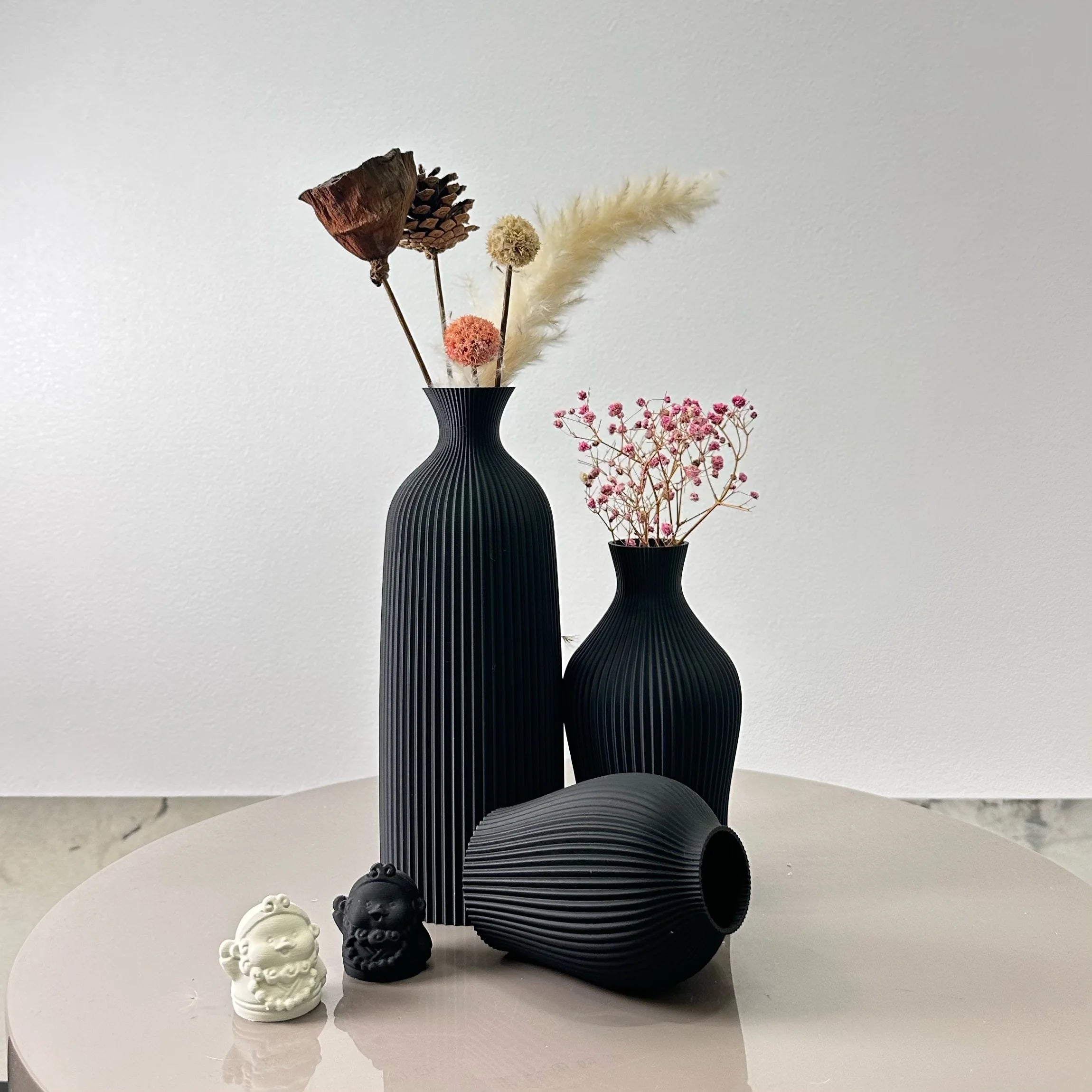 3-Piece Set of Artistic Decorative Vases, Elegant Vase Decoration, Dry Vase Ornaments for Home Decoration Ornaments, Office Vase Ornaments, Holiday Gifts