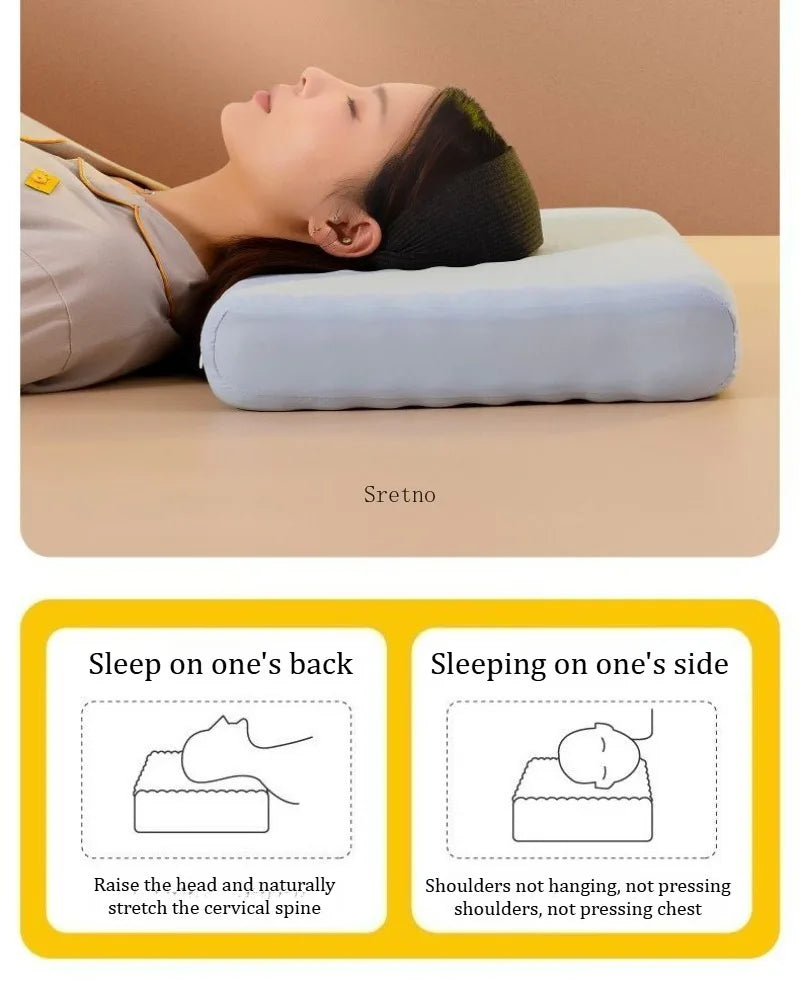 SRETNO Natural Latex Neck Pillow 2026 New Bubble Pillow for Home Use, Cervical Protection Sleep Aid for Adult Rubber Pillow Core