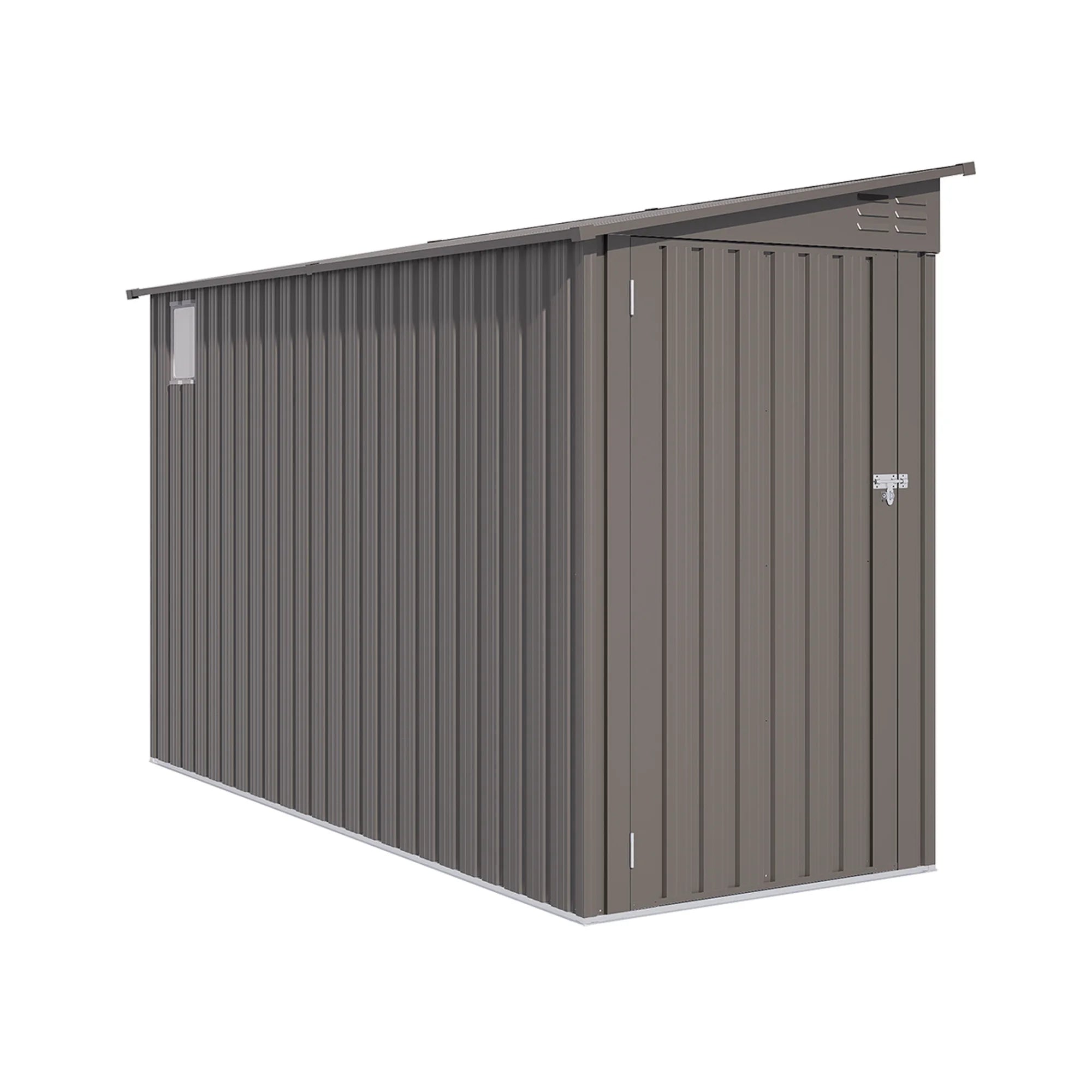 SUSUA 4 x 9 FT Outdoor Storage Shed, Metal Garden Shed Tool House with Sloping Roof,2 vents and 1 Side Open Door for Backyard