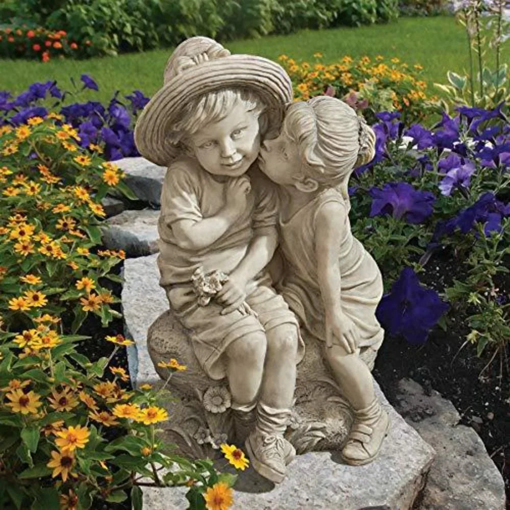 Sitting Fairy Statue Resin Garden Ornament Porch Sculpture Yard Craft Landscaping for Home Garden Decoration