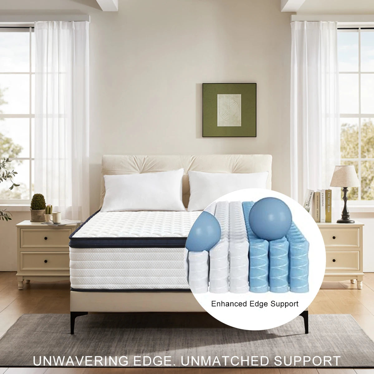 Hybrid Memory Foam Mattress – Queen Size (10 / 12 / 14 Inch, Medium Firm)