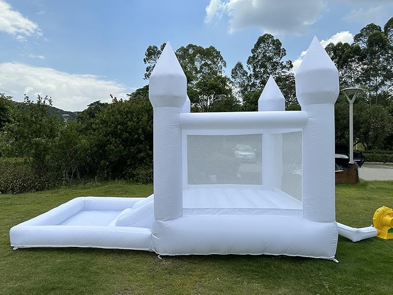 Kids Soft Play Bounce House with Slide & Ball Pit – 9×9×7 ft Inflatable Bouncy Castle