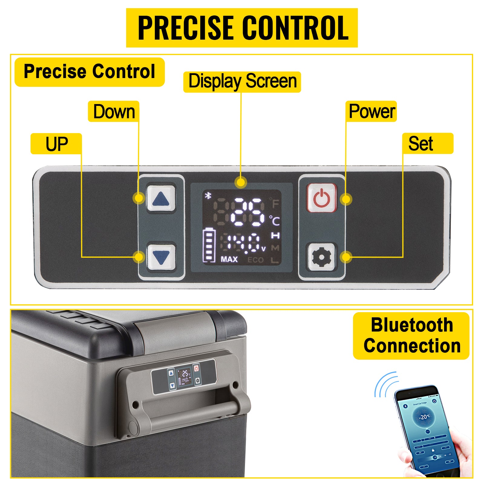 SucceBuy 20L 22L 35L 45L 55L Car Refrigerator Mini Fridge Freezer Portable Compressor Cooler 12/24V DC 110-240V Ice Box