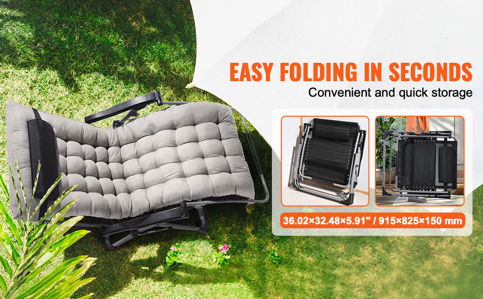 SucceBuy Zero Gravity Chair Zero Gravity Recliner Lounge Chair Adjustable Anti Gravity Chair with Cushion Footrest and Cupholder